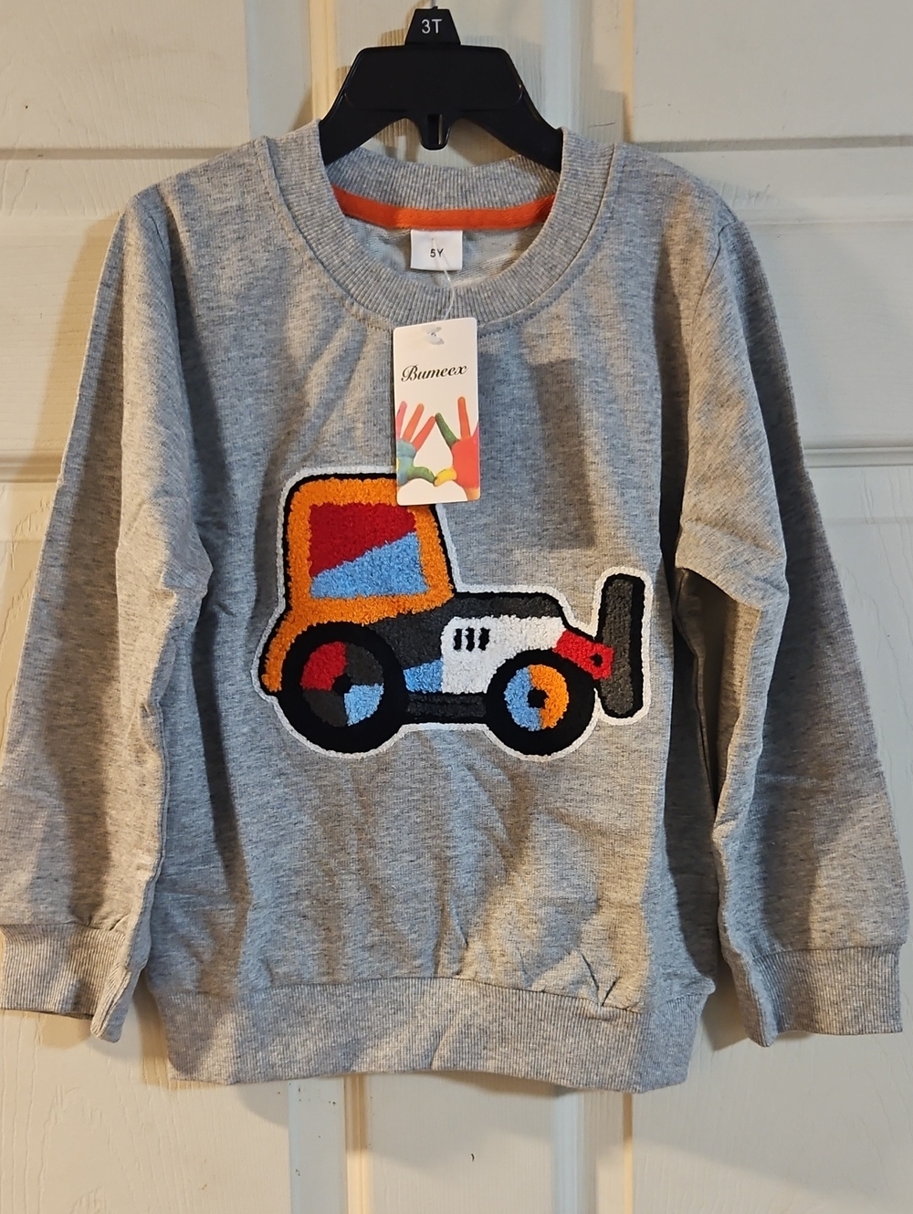 BUMEEX KIDS CONSTRUCTION SWEATSHIRT: GRAY: NEW WITH TAGS: 5T (5Y)